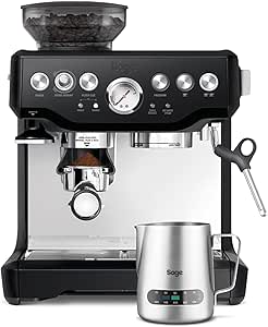 Sage - The Barista Express - Coffee Machine with Manual Milk Frother and Grinder - Automatic Grinding, Custom Foam - Milk Jug with Temperature Control - Black Truffle - Image 1