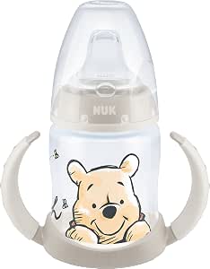 NUK, First Choice+ Disney Winnie the Pooh Learning Bottle for 6-18 Months with Temperature Control 150 ml Anti-Colic Valve, Leak-Proof Spout, Ergonomic Handles, BPA-Free, Blue, - Image 1