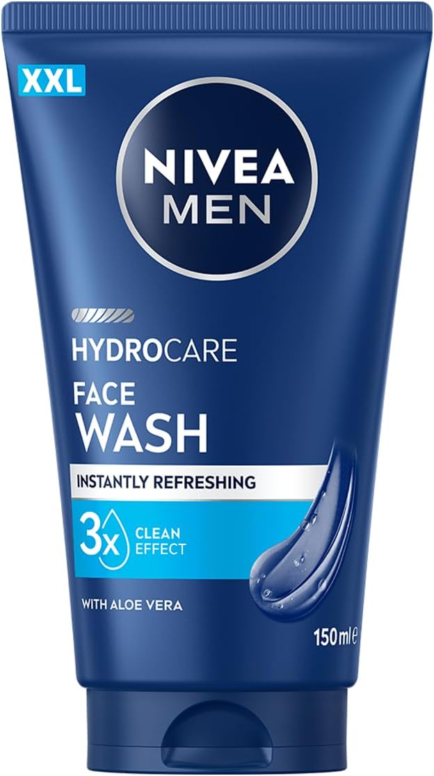 NIVEA MEN - Gel Nettoyant Visage Quotidien - Peau Rafraîchie Instantanément - Hydrocare - XXL - Aloe Vera & Pro-Vitamin B5-3 Effets Nettoyants - Non Desséchant - Élimine l'Excès de Sébum - 150 ml - Image 1