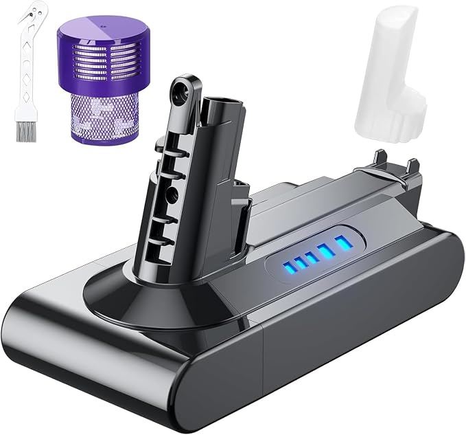 Upgraded Battery for Dyson V10 SV12, Battery Compatible with Dyson Cyclone V10 Animal Absolute Fluffy Motorhead Total Clean 206340 969352-02 Vacuum Cleaner (1 Filter + 1 Bürste) - Image 1
