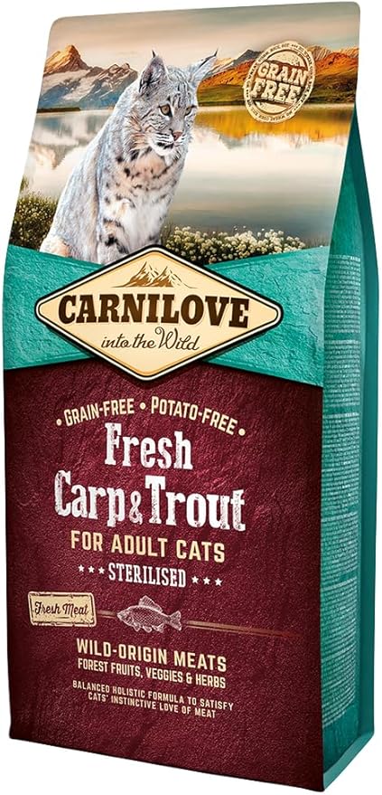 CARNILOVE Adult Feline STERILIZED Carp Trout FRESH 2 KG - Image 1