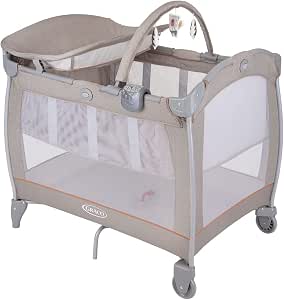 Graco Contour Electra Lightweight Travel Bed with Music, Vibration, Night Light, Foldable and Carry Bag Suitable from Birth to Approximately 3 Years Old - Image 1