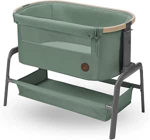 Maxi-Cosi Iora Co-Sleeping Crib, Folding Co-Sleeping Cot, 0-6 Months, 9 kg Max, 4 Tilts and 5 Heights, Sliding System, Comfort Mattress, Large Basket, Easy to Carry, Beyond Green - Image 1