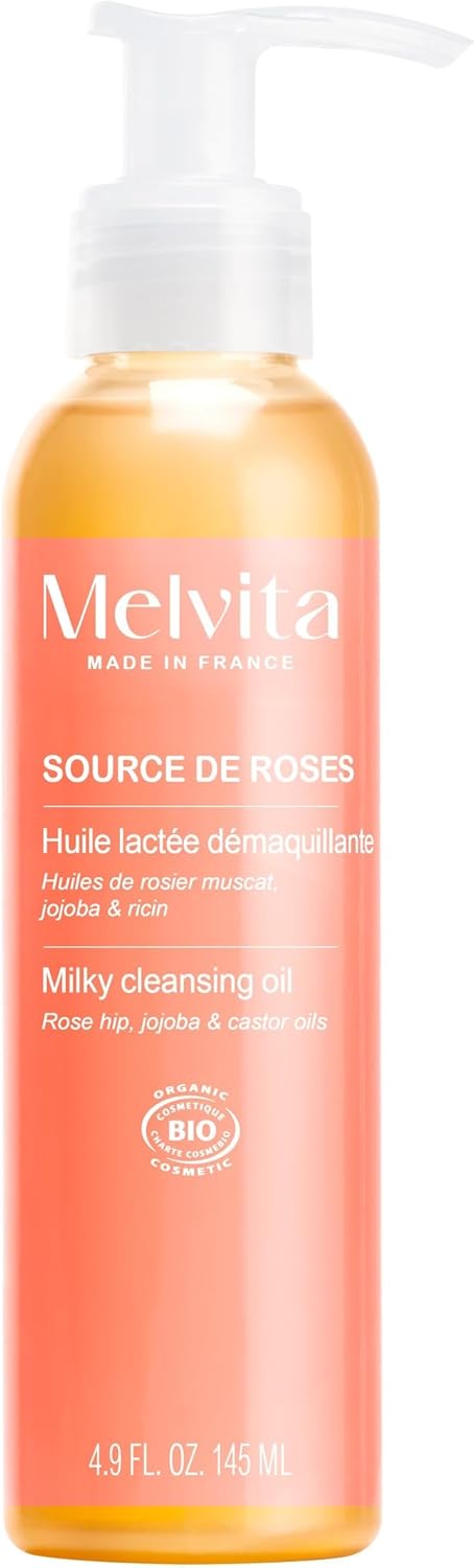 Melvita - Cleansing Oil - Source of Roses - Gentle & Effective Cleansing - Enriched with Wild Rose Extracts & Vegetable Oils - 145 ml - Image 1