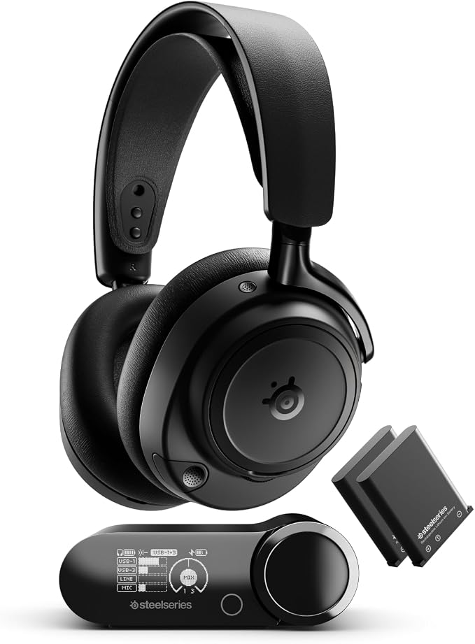 SteelSeries Arctis Nova Elite - Black - Wireless Gaming Headset - 96 kHz / 24 Bit - Carbon Fiber Speakers - ANC - AI Noise Reduction - App - 2.4GHz+Bluetooth - OmniPlay PC+PS+Xbox - Image 1