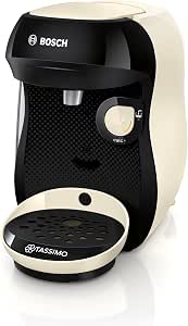 Bosch Tassimo Happy Friendly Multi-Drink Coffee Maker, TAS107E, Over 70 Hot Beverages, OneTouch, Coffee Pod Maker, Intellibrew, Cream - Image 1