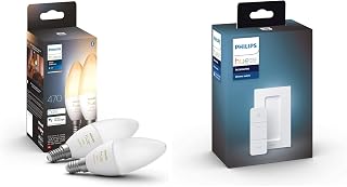 Philips Hue Hue White Ambiance lot de 2 ampoules connectées Culot E14, compatible Bluetooth + Télécommande, Fonctionne avec Alexa - Compatible avec Apple Homekit - Image 1