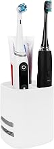 Electric Toothbrush Holder for Bathroom, Plastic Toothpaste Organizer, 3 Slots Countertop Holder, Compatible with Oral-B iO, Philips Sonicare - Image 1