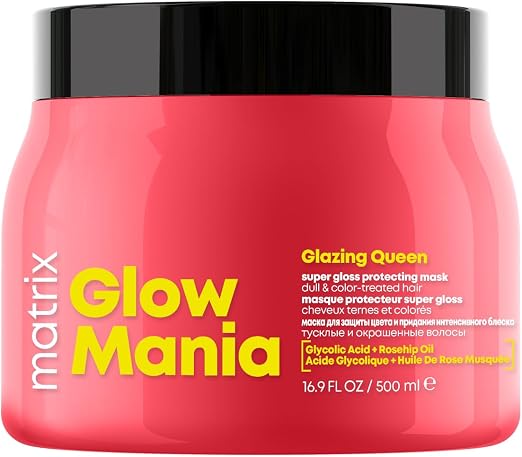 MATRIX - Super Shine Mask - For Coloured or Dull Hair - Protects & Boosts Radiance for 6 Weeks - Glycolic Acid & Rosehip Oil - Glow Mania - 300ml - Image 1