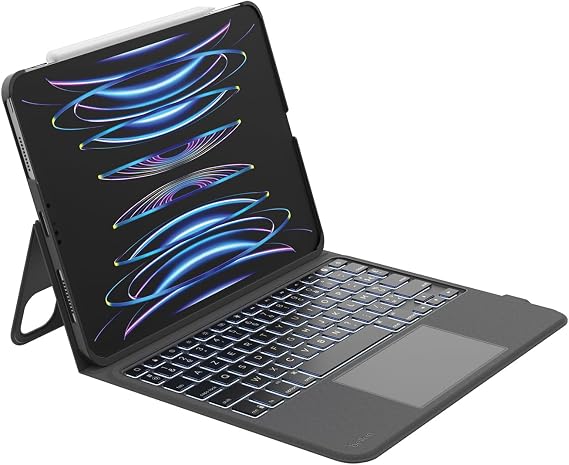 Belkin Everyday iPad Keyboard Case with Stand Backlit Multi-Touch Keys, PU Leather Case, Apple Pencil Compartment, Wireless AZERTY Keyboard for iPad Air 10.9 and 11 - Image 1