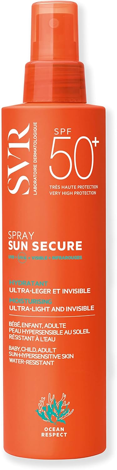 SVR - Sun Secure Spray SPF50+ - Soin solaire haute protection – Protège contre UVA, UVB, lumière visible & infrarouge – Pour toute la famille – Niacinamide, Vitamine E – 200 ml - Image 1