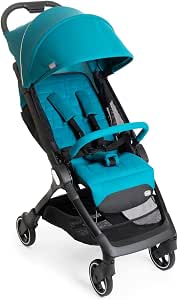 Chicco We Ultra-Compact Pushchair, Ultra-Light Folding, (0 Months to 22 kg), Travel Buggy, Hand Luggage, Reclining with Sleeping Position, Padded Straps, Rain Cover, Blue - Image 1