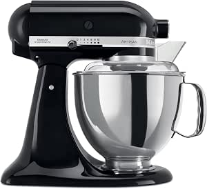 KitchenAid Artisan Kitchen Mixer with Tilt Head and 5 Accessories and 2 Stainless Steel Bowls 4.8 and 3 L - Onyx Black - Image 1