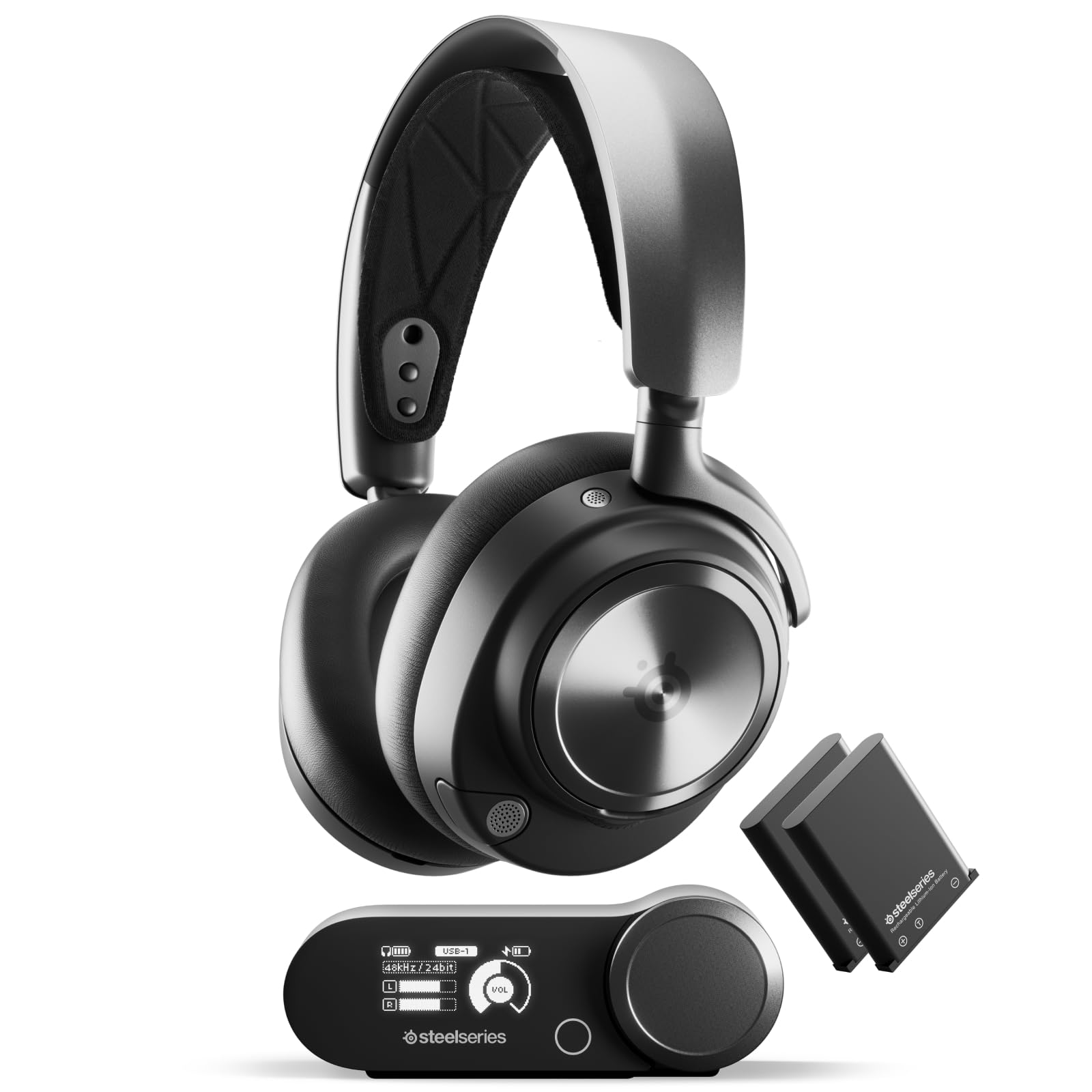 SteelSeries Arctis Nova Pro Wireless Multi-System Gaming Headset - Magnetic Neodymium Speakers - ANC - Unlimited Battery Life - ClearCast Gen 2 Mic - PC, PS5, PS4, Switch, Mobile - Image 1