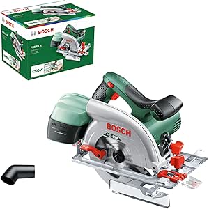 Bosch Home and Garden Circular Saw - PKS 55A (1200W, Supplied with Wood Blade, Parallel Stopper, Cardboard Packaging) Green 10" - Image 1