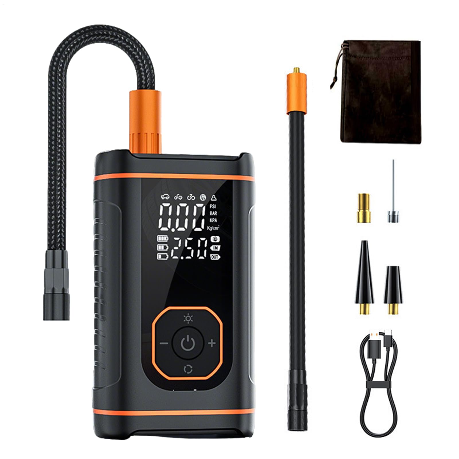 Compresseur D'Air Portatif Pour Pneus De Voiture,Accessoires Moto Alimentés Par Batterie,Gonfleur De Pneu Pour Voiture Et Véhicule Automobile - pour Automobiles, Motocyclettes, Bicyclettes, Ballons et - Image 1