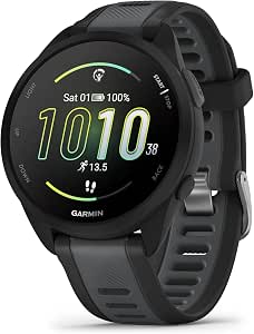 Garmin Forerunner 165, Music - GPS Running Watch with AMOLED Display - Black/Grey - Image 1