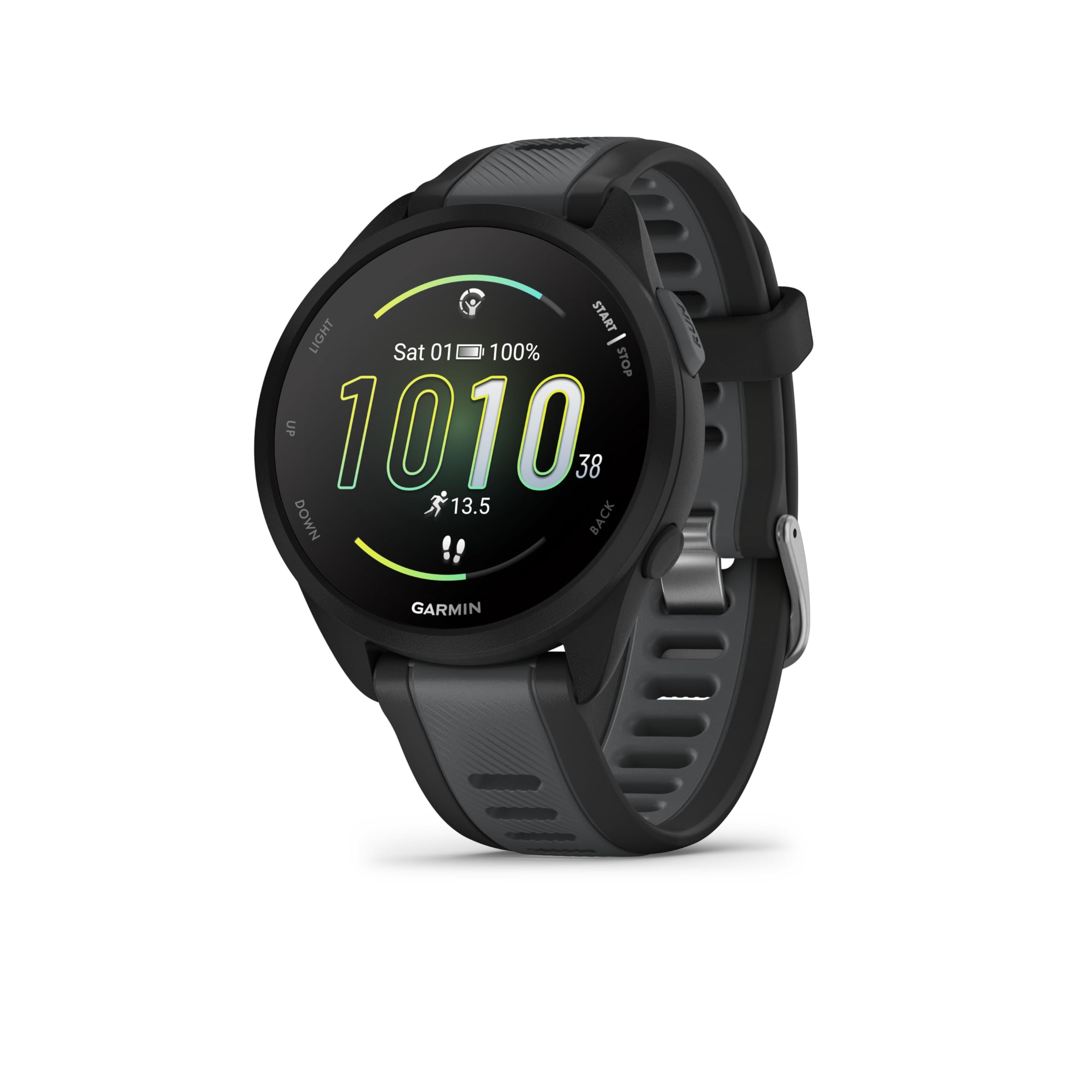 Garmin Forerunner 165, Music - Running GPS Watch with AMOLED Display - Black/Grey (Refurbished) - Image 1