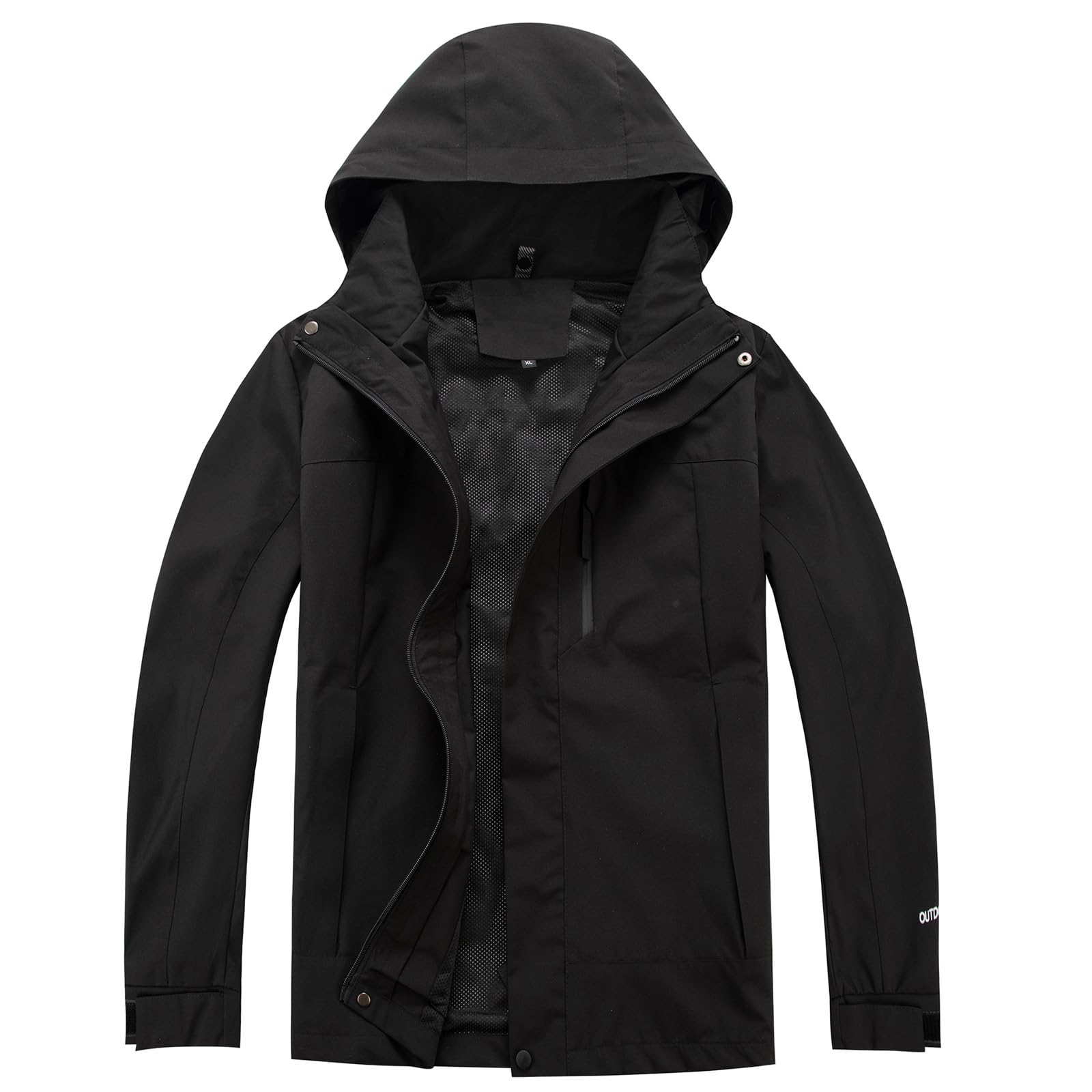 Men's Lightweight Waterproof Outdoor Trench Coat Rain Jacket Hooded Trekking Jacket Windproof for Hiking and Mountain Sports - Image 1