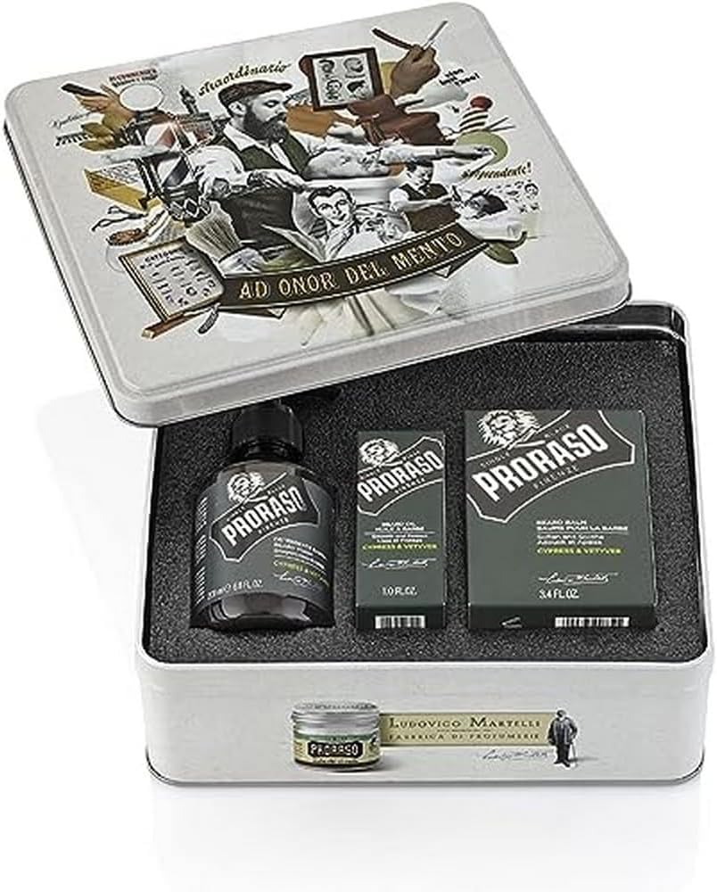 Proraso | Cypress & Vetyver Beard Care Set – Set for Men with Beard Shampoo, Beard Oil and Beard Balm – Made in Italy - Image 1