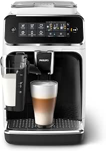 Philips 3200 Series Espresso Machine - Coffee to Grain - LatteGo Milk Frother, 5 Coffee Specialties, Intuitive Touch Screen, White (EP3243/50) - Image 1