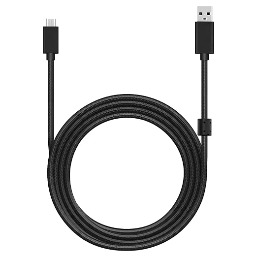 Mcbazel Logitech G633/G633s Gaming Headset 2M Replacement Audio Cable Micro-USB to USB Charging Cable Support G533/G635/G933/G933S Gaming Headset/PS4 Controller-Black - Image 1