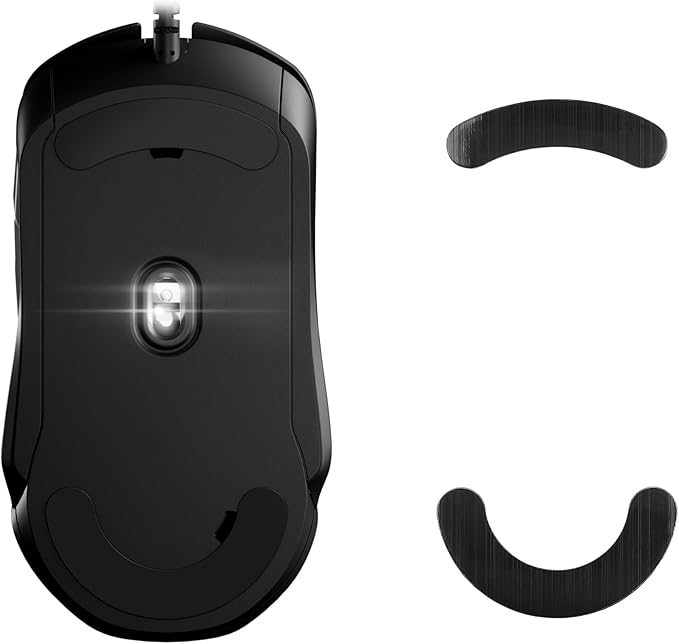 kwmobile Mouse Pad Compatible with SteelSeries Rival 5 - Soft Rubber Self Adhesive Replacement Mouse Foot - Black - Image 1