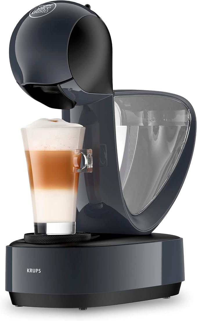 Krups Nescafé Dolce Gusto Capsule Coffee Machine, 15 Bars, Cold or Hot Multi-Drinks, Large Tank, Eco Mode, Coffee Pod Maker, Infinissima, Grey KP173B10 - Image 1