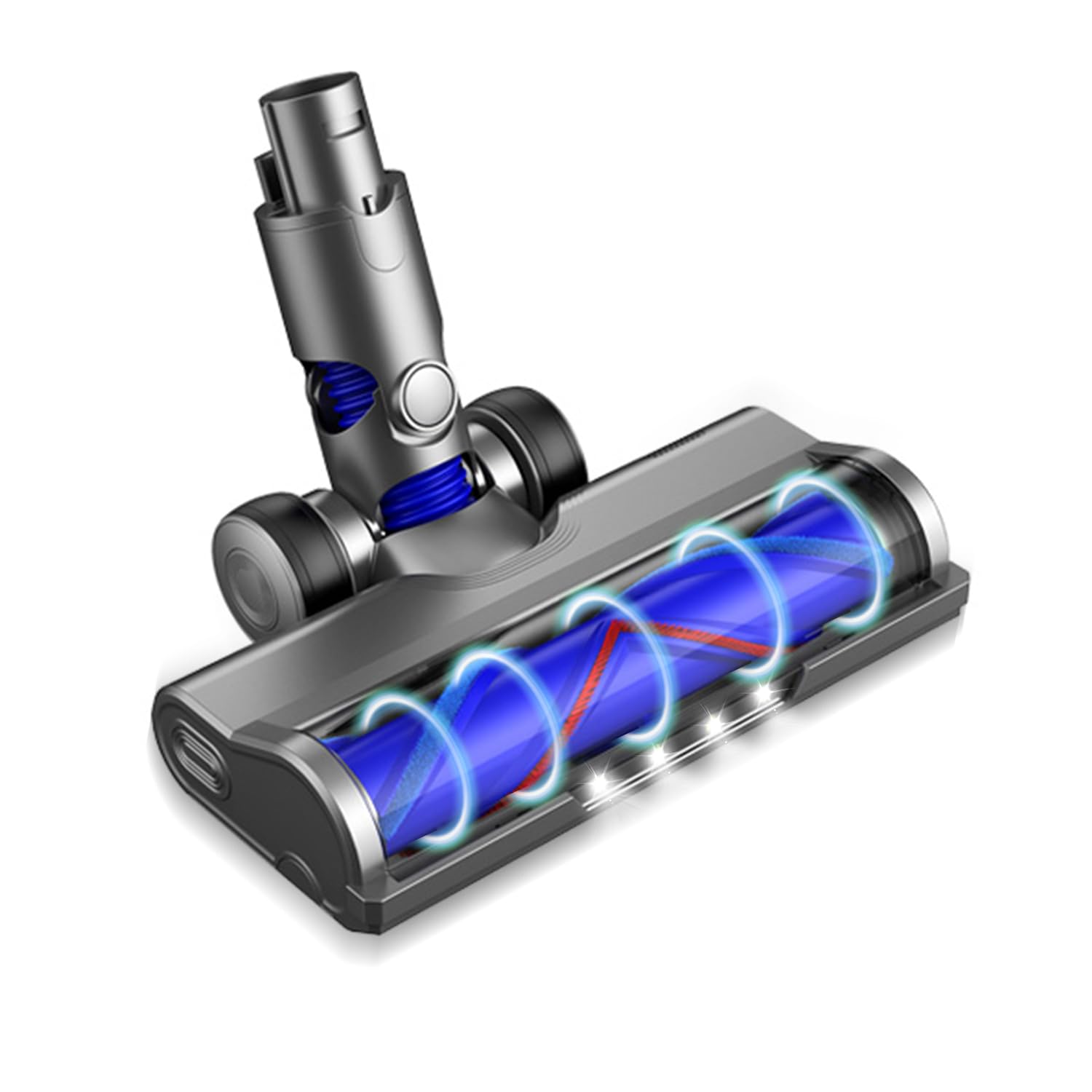 Dyson V6 DC58 DC59 DC61 DC62 DC74 Cordless Vacuum Cleaner Replacement Head V Shape Roller with LED Ideal for Carpet Hard Floors Suitable for A and B Interfaces - Image 1