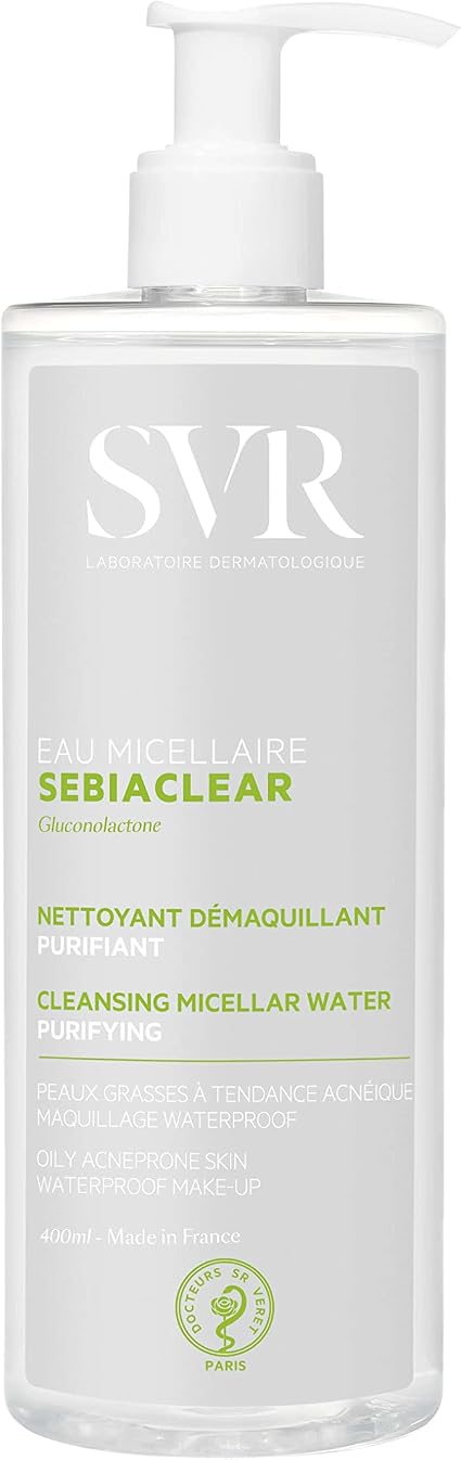 SVR - Sebiaclear Micellar Water - Sebiaclear Range - Purifying and Mattifying Cleansing Water - For Combination to Oily Sensitive or Acne-prone Skin - Gluconolactone, Micelles - 400ml - Image 1
