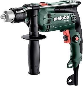 metabo Impact Drill SBE 650-650 W Rated Power Chuck 13 mm Torque 10 Nm Vario Electronic Rotation Right Left for Concrete, Steel, Wood - DIY and Professional - Image 1