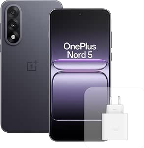 OnePlus Nord 5 Smartphone 12GB RAM 512GB Storage, 6.83 Inch AMOLED Display 144 Hz, Snapdragon 8s Gen 3, Dual Camera 50 Mpx, 5200 mAh Battery, with 80W Charger, Grey          [Energy Class B] - Image 1