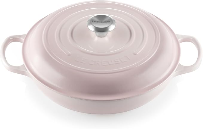 Le Creuset Signature 21180307774430 Professional Casserole Dish Round Cast Iron Diameter 30 cm 3.5 Litres Suitable for All Hobs Including Induction 5.5 kg Pink - Image 1