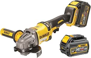 Dewalt DCG414T2-GB XR Flexvolt Cordless Grinder with 2 x 6A Batteries, 54V, Yellow/Black, 125 mm, 7 Pieces - Image 1