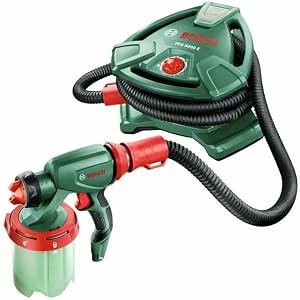 Bosch Paint Gun PFS 5000 E (2 x 1000 ml Buckets, Nozzle for Wall Paints (White) / Stain (Grey) / Varnish (Black), Paint Filter, Cleaning Brush, Cardboard) - Image 1