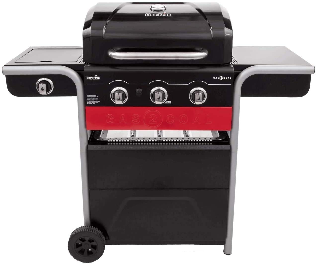 Char-Broil Gas2Coal 330 Gas Barbecue - Hybrid Grill, Patented Charcoal Tray, 3 Burners - Ideal for Outdoor Cooking, Garden and Patio - Image 1