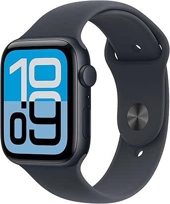 Apple Watch SE 3 [GPS 44mm] Smart Watch with Midnight Case and Midnight Sport Bracelet Activity / Sleep / Heart Rate Monitor Always On Screen - Image 1