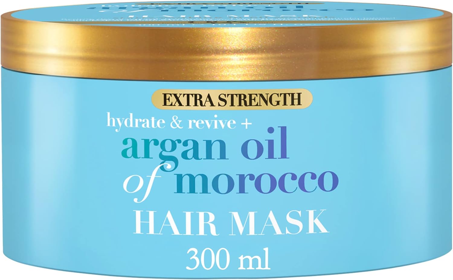 OGX - Masque Capillaire Extra Force Hydratant & Revitalisant + Huile d'Argan du Maroc (pot de 300 ml)–Masque cheveux hydratant et réparateur pour cheveux abîmés–Masque riche pour des cheveux éclatants - Image 1