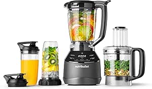nutribullet triple Prep System, electric mixer, multifunction blender, power 1500 watts, 3 devices, 1 smart base, black, NBF580B - Image 1