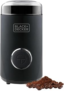 BLACK+DECKER BXCG150E - Moulin à Café Électrique 150 W | Réservoir à Grains 50 g | Lames et Réservoir en Acier Inoxydable| Broyage Fin | Rangement de câble | Noir - Image 1