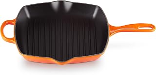 LE CREUSET Skillet Gril en Fonte Émaillée, Carré, 26 cm, 2,86 kg, Volcanique, 20183260900422 - Image 1