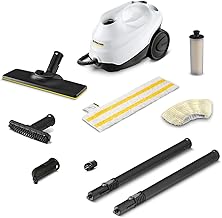 Kärcher Nettoyeur Vapeur SC 3 EasyFix Blanc, Pression Vapeur : 3,5 bar, Préchauffage : 30 s, Puissance : 1 900W, Surface : 75m², Réservoir : 1l, Cartouche Détartrante, Kit de nettoyage de sol, buses - Image 1
