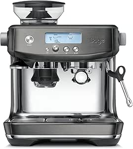 Sage - The Barista Pro - Coffee Machine with Manual Milk Frother & Integrated Conical Grinder - 30 Grind Settings, 1650W - Pitcher and Tamper Included - Black Stainless Steel - Image 1