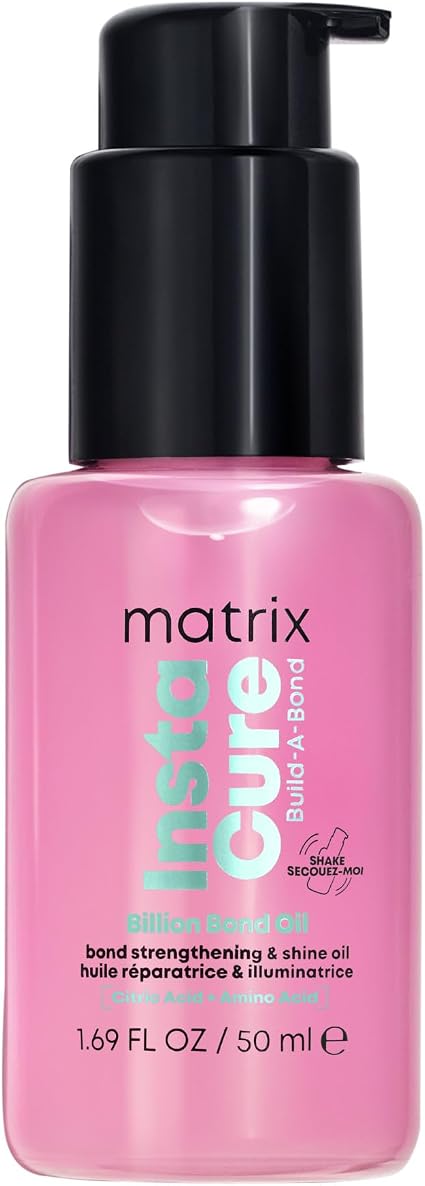 MATRIX, Leave-In Repair Oil For Damaged & Split Hair, Thermal Protection 230°C, 5x More Strength, Citric Acid & Vegan Formula, Instacure Build-A-Bond, 50ml - Image 1