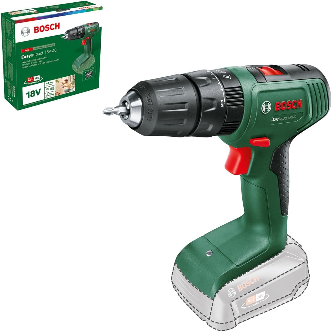 Bosch EasyImpact 18V-40 cordless impact driver (without battery, 18 Volt system, in cardboard packaging) - Image 1