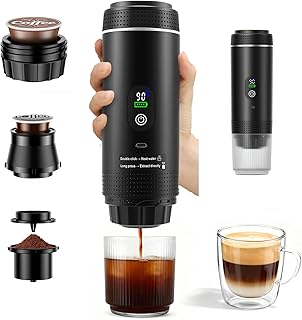 Machine à Café Portable, Sans Fil Machine à Espresso 3 en 1 Outin Compatible avec Capsules Nespresso & Café Moulu, Auto Chauffante, Pressions 20 Bar, Rechargeable, pour Voyage Camping Voiture - Image 1