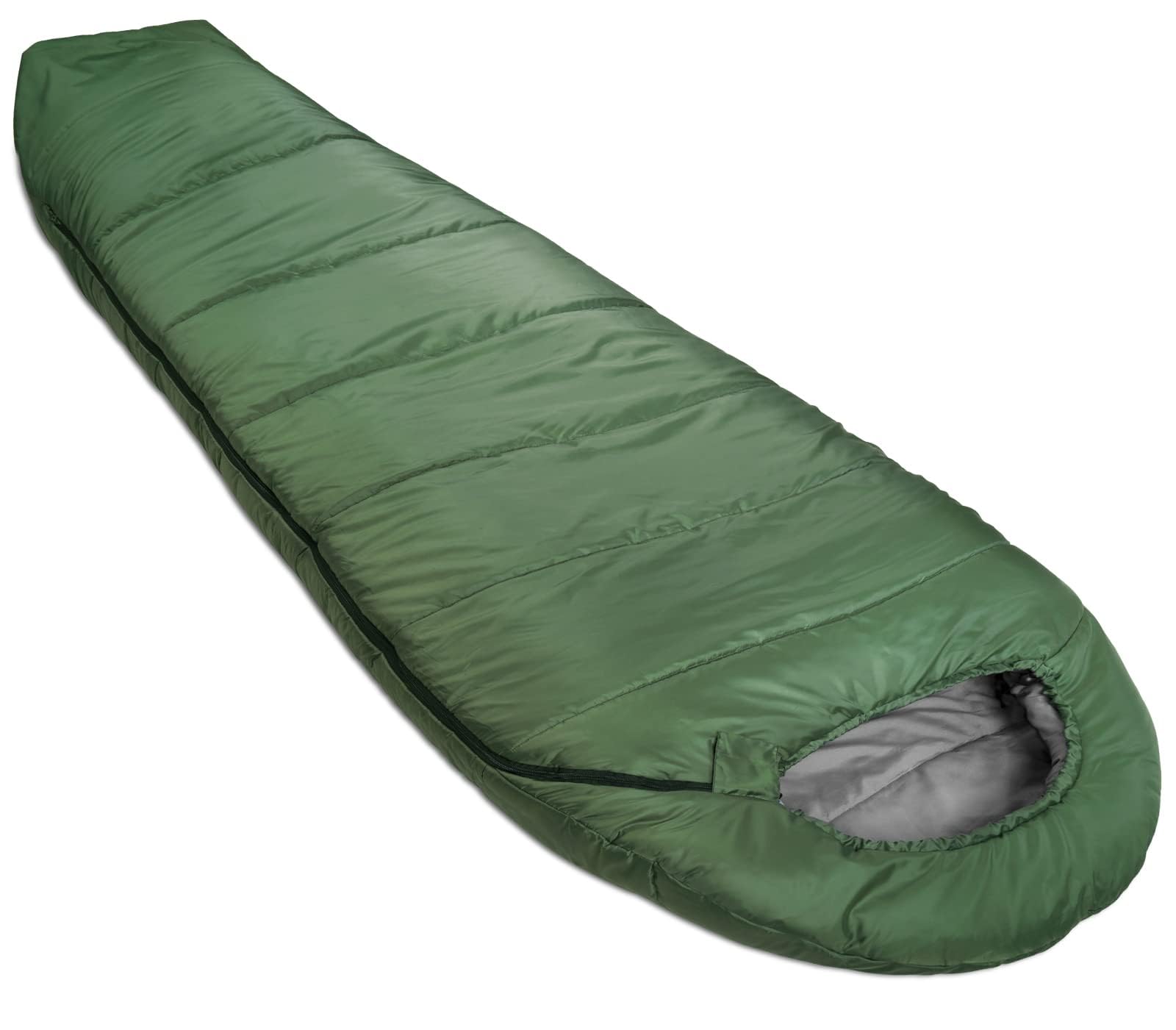 Amazon Basics Sleeping Bag for Camping Hiking Cold Weather Lightweight Mummy Style Olive Green - Image 1