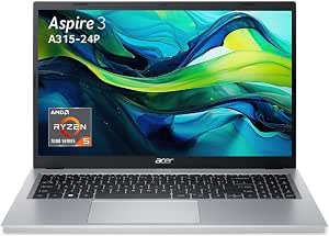 Acer Aspire 3 A315-24P-R6TR, 15.6 Inch Full HD Laptop, Laptop (AMD Ryzen 5 7520U, 16GB RAM, 512GB SSD, AMD Radeon Graphics, Windows 11), Laptop Grey, AZERTY Keyboard (French) - Image 1