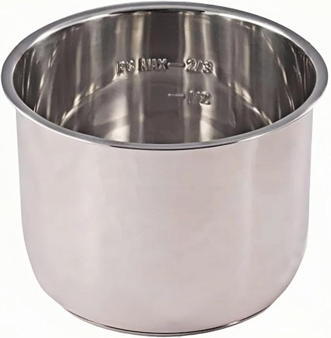 mijob 1 x Stainless Steel Internal Cooking Pot - 6 Litre - Compatible with Instant Pot IP-POT-SS304-60 - Image 1