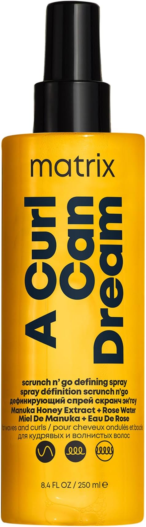 MATRIX, Scrunch N' Go Leave-In Definition Spray for Wavy to Curly Hair, Moisturizes, Protects From Heat & Defines Waves, A Curl Can Dream Wave, 250 ml - Image 1